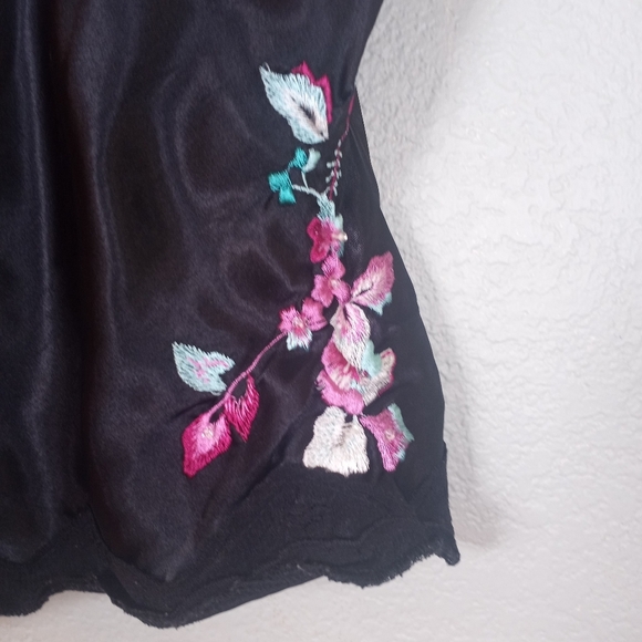 Baby Phat Vintage Y2K Black Lace Baby Doll Sweetheart Neckline Embroidered Cami - Picture 5 of 8